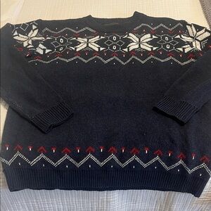 Men's Classic Navy Fair Isle Crewneck Sweater